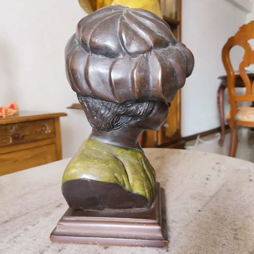 Busto De Niña Griega, Escultura En Bronce Patinado, Dorado Oscuro - foto 6