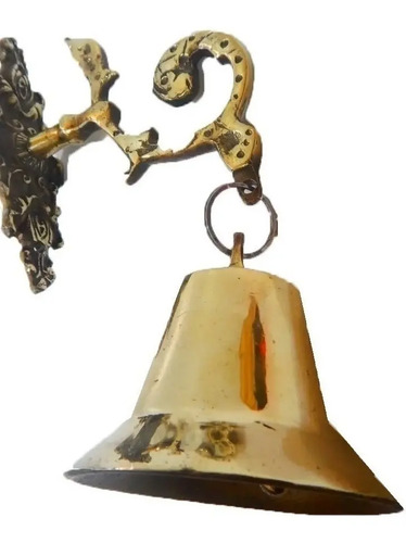 Campana Antigua En Bronce, Con Soporte