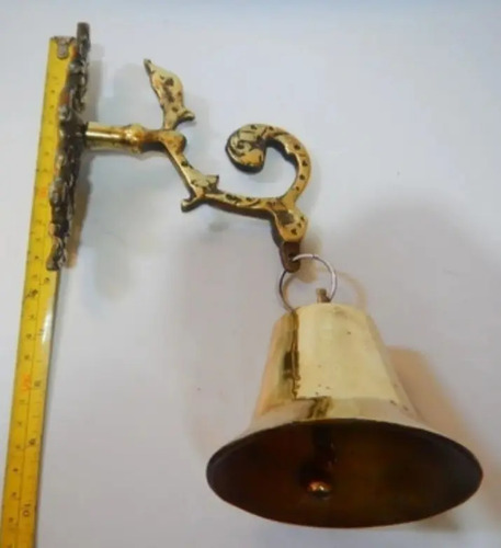 Campana Antigua En Bronce, Con Soporte - foto 3