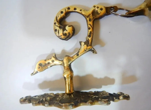 Campana Antigua En Bronce, Con Soporte - foto 4