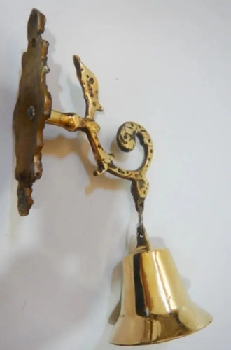 Campana Antigua En Bronce, Con Soporte - foto 6