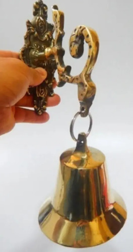 Campana Antigua En Bronce, Con Soporte - foto 8