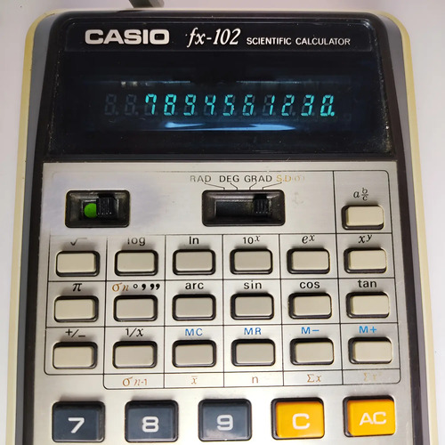 Calculadora Casio FX-102 Científica, Años 70, Funcionando, Números Iluminados