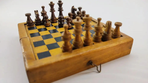Juego De Ajedrez Antiguo Mini, 10 cm, Fichas Incompletas - foto 10