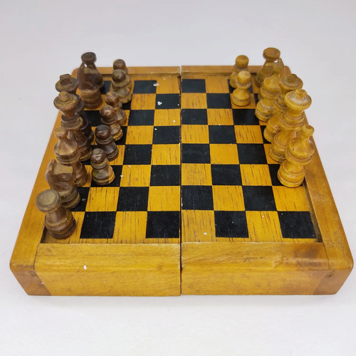 Juego De Ajedrez Antiguo Mini, 10 cm, Fichas Incompletas - foto 5