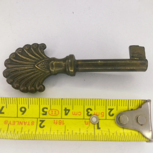 Llave Antigua En Bronce, Original, 7 cm - foto 6