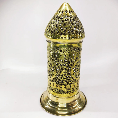 Candelabro Antiguo De Veladora, En Bronce