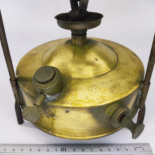 Estufa Antigua A Gasolina, En Bronce, Marca BAT, No Funciona - foto 3