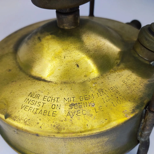 Estufa Antigua A Gasolina, En Bronce, Marca BAT, No Funciona - foto 5