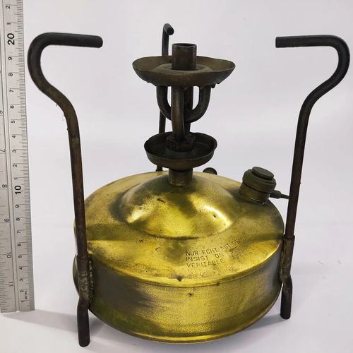 Estufa Antigua A Gasolina, En Bronce, Marca BAT, No Funciona - foto 7