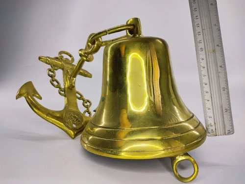Campana Con Base De Ancla Marinera, En Bronce Macizo, 16 cm - foto 10