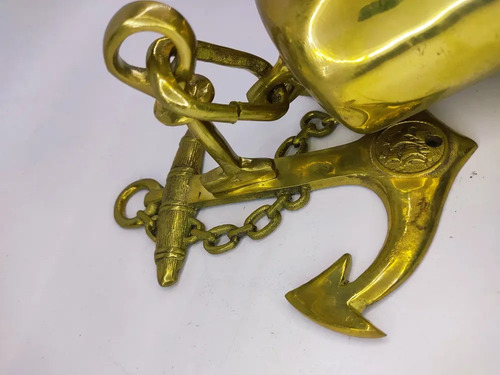 Campana Con Base De Ancla Marinera, En Bronce Macizo, 16 cm - foto 3