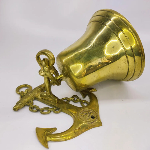 Campana Con Base De Ancla Marinera, En Bronce Macizo, 16 cm - foto 5