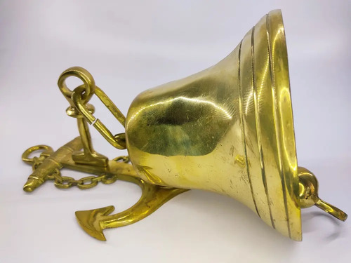 Campana Con Base De Ancla Marinera, En Bronce Macizo, 16 cm - foto 7