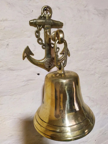 Campana Con Base De Ancla Marinera, En Bronce Macizo, 16 cm - foto 8