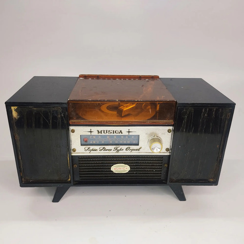 Cajita Musical Antigua, Forma De Radio, Años 50, Regular Estado - foto 3
