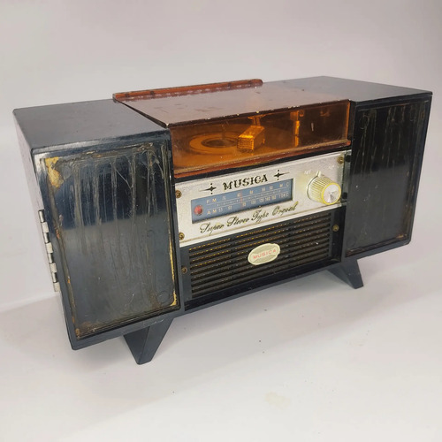 Cajita Musical Antigua, Forma De Radio, Años 50, Regular Estado - foto 5