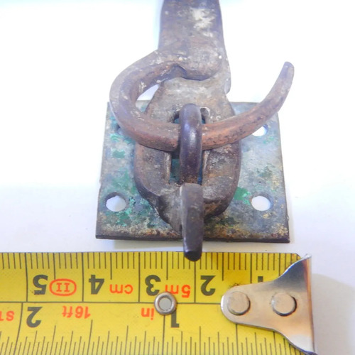 Cerrojo Antiguo Para Baúl O Mueble, En Hierro Forjado - foto 4