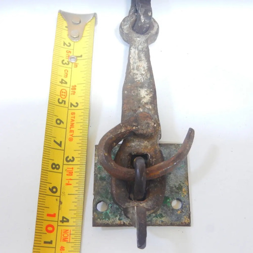 Cerrojo Antiguo Para Baúl O Mueble, En Hierro Forjado - foto 5