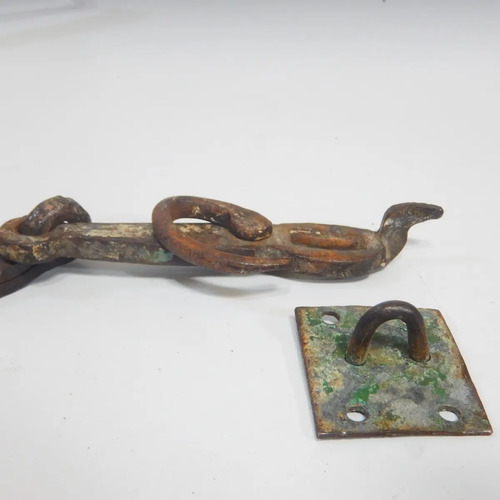 Cerrojo Antiguo Para Baúl O Mueble, En Hierro Forjado - foto 9