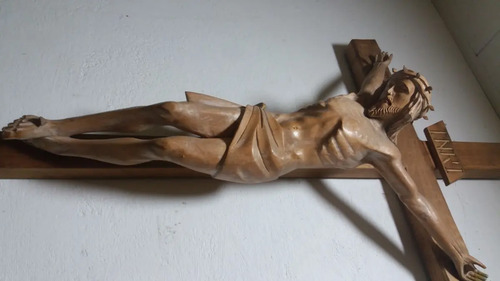 Crucifijo Antiguo, Cristo Tallado, Venta Solo En Cali