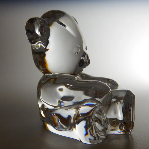 Figura Antigua En Cristal, Osito Cobby Con Dado De Letras - foto 4
