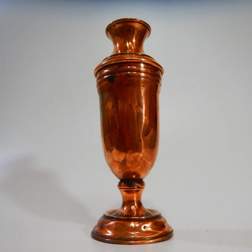 Jarrón Antiguo En Cobre, Forma De Copa Alargada - foto 3