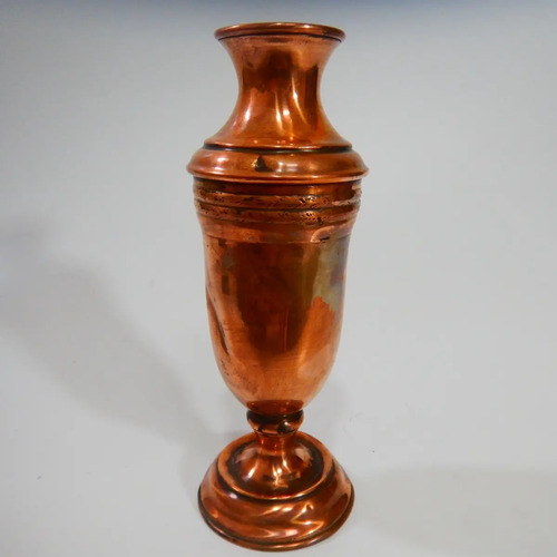Jarrón Antiguo En Cobre, Forma De Copa Alargada - foto 5