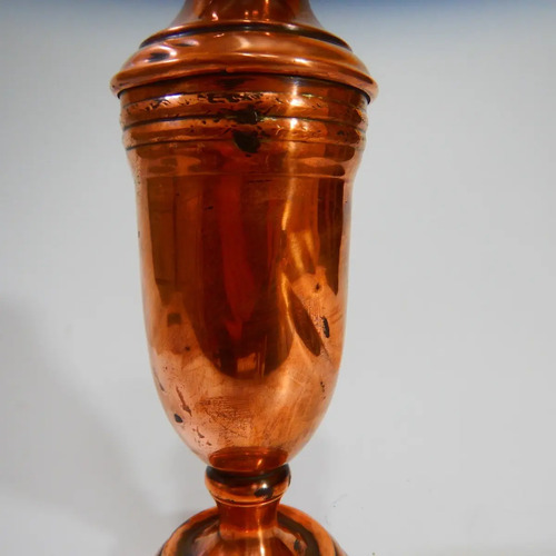 Jarrón Antiguo En Cobre, Forma De Copa Alargada - foto 6