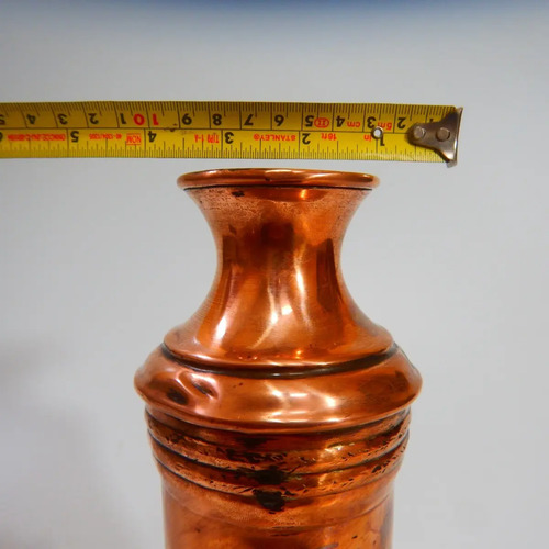 Jarrón Antiguo En Cobre, Forma De Copa Alargada - foto 7