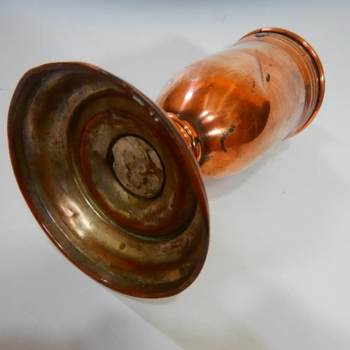 Jarrón Antiguo En Cobre, Forma De Copa Alargada - foto 8