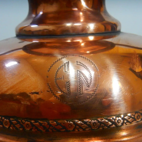 Jarrón Antiguo En Cobre, Forma De Copa Ancha - foto 5