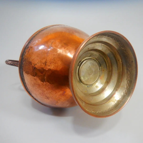Jarrón Antiguo En Cobre, Forma De Copa Ancha - foto 9