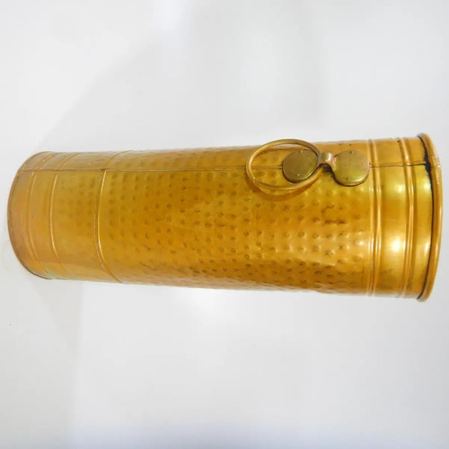Jarrón Antiguo En Bronce, Forma Cilíndrica, 46 cm De Alto - foto 6