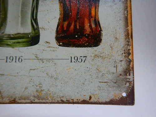 Póster Publicitario Coca-Cola Metalizado #1, Botellas Historia - foto 10