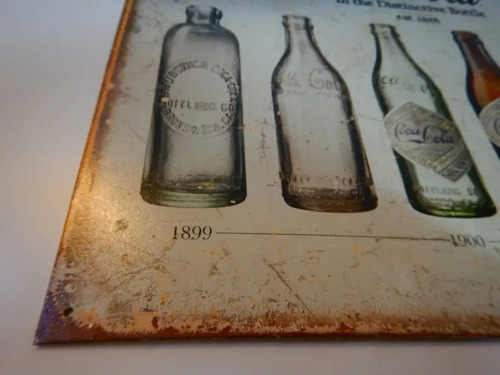 Póster Publicitario Coca-Cola Metalizado #1, Botellas Historia - foto 2