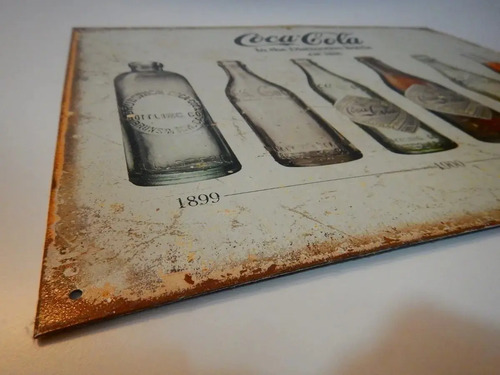 Póster Publicitario Coca-Cola Metalizado #1, Botellas Historia - foto 3