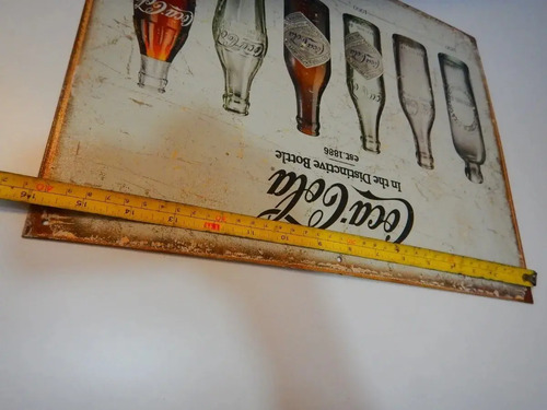 Póster Publicitario Coca-Cola Metalizado #1, Botellas Historia - foto 5