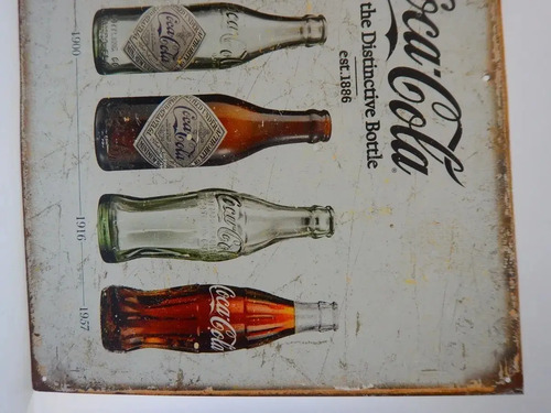 Póster Publicitario Coca-Cola Metalizado #1, Botellas Historia - foto 7