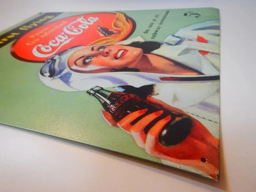 Póster Publicitario Coca-Cola Metalizado #2, Dama Piloto - foto 3