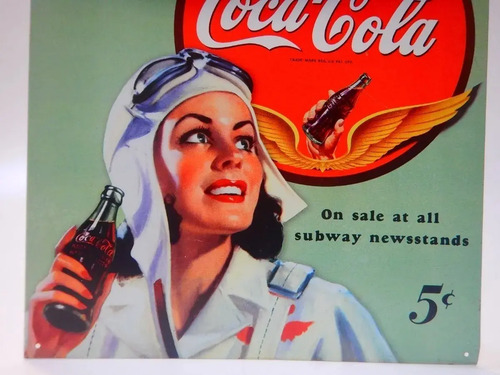 Póster Publicitario Coca-Cola Metalizado #2, Dama Piloto - foto 4