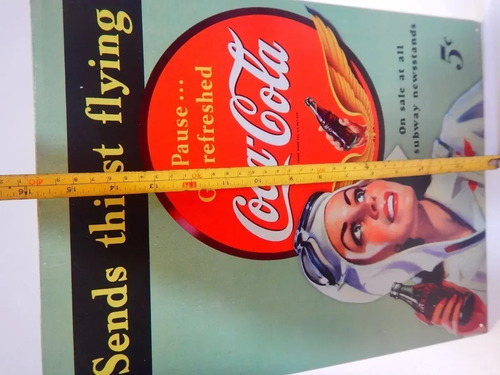 Póster Publicitario Coca-Cola Metalizado #2, Dama Piloto - foto 9