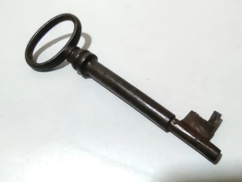 Llave Antigua En Hierro, Original, Años 30–50, 9 cm