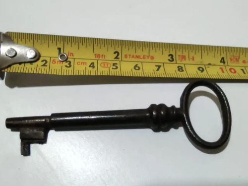 Llave Antigua En Hierro, Original, Años 30–50, 9 cm - foto 6