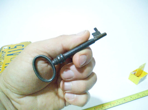 Llave Antigua En Hierro, Original, Años 30–50, 9 cm - foto 7