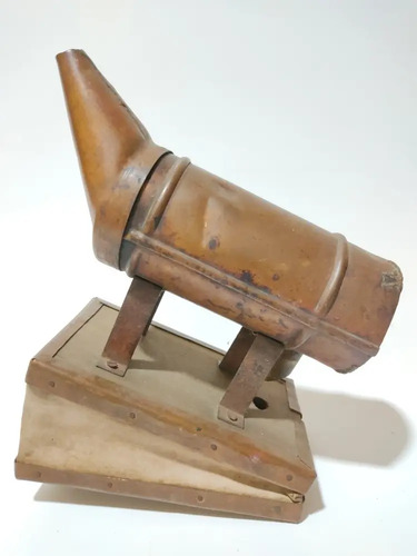 Fuelle Antiguo En Cobre, Madera Y Cuero, Art Déco, Funciona