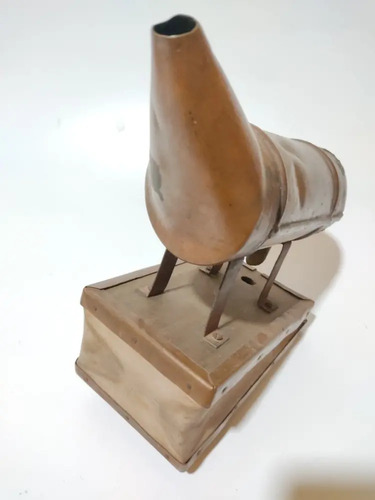 Fuelle Antiguo En Cobre, Madera Y Cuero, Art Déco, Funciona - foto 5