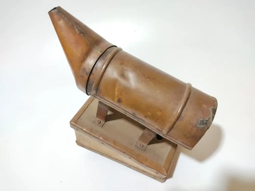 Fuelle Antiguo En Cobre, Madera Y Cuero, Art Déco, Funciona - foto 6