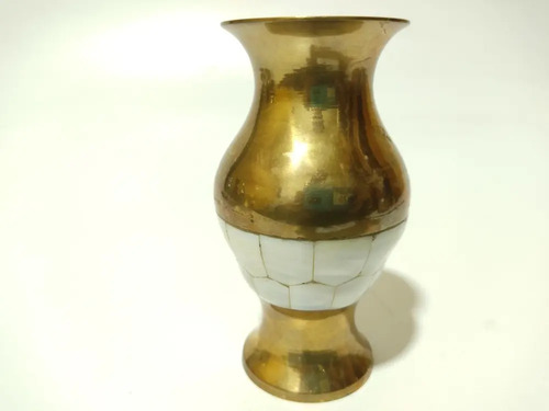 Jarrón Antiguo En Bronce Y Nácar, 12 cm - foto 2