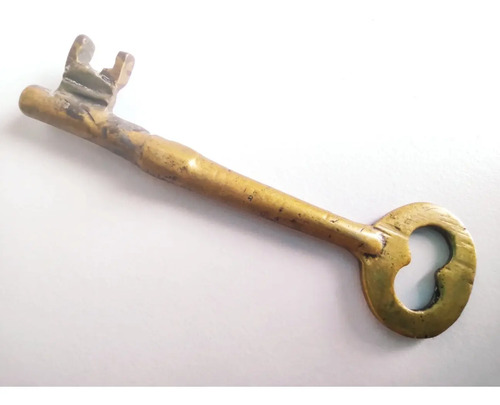 Llave Antigua En Bronce Macizo, Original